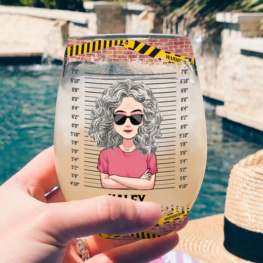 Oma-Partner in Crime – Personalisiertes Weinglas zum Muttertag mit dem Aufdruck „Oma“