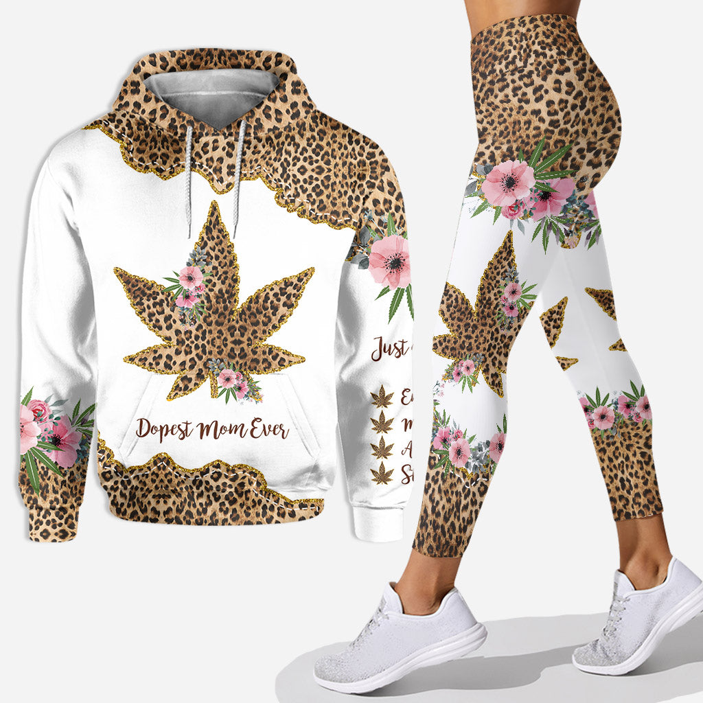 Die coolste Mama aller Zeiten – Personalisierter Muttertags-Hoodie und Leggings mit Cannabis-Motiv