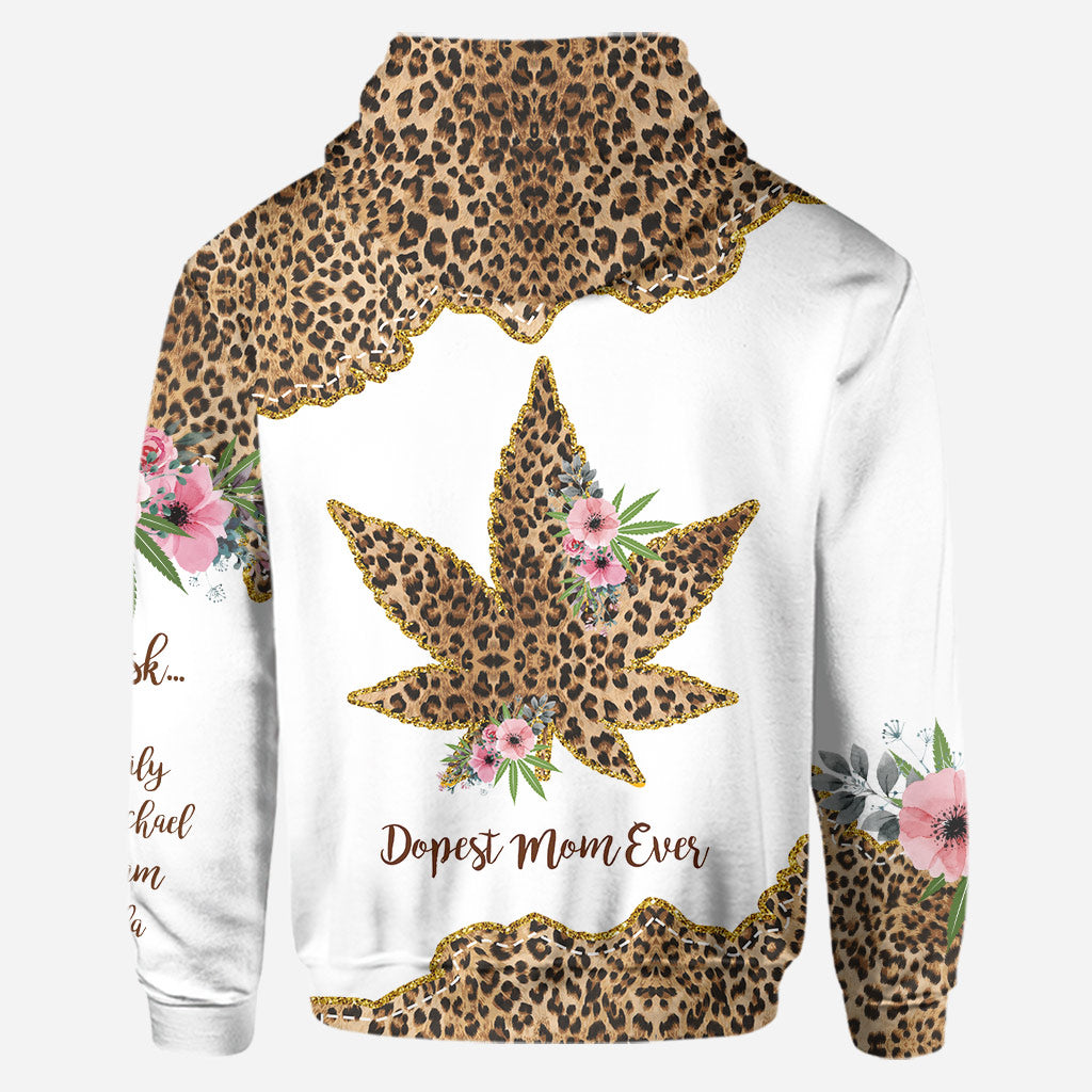 Die coolste Mama aller Zeiten – Personalisierter Muttertags-Hoodie und Leggings mit Cannabis-Motiv
