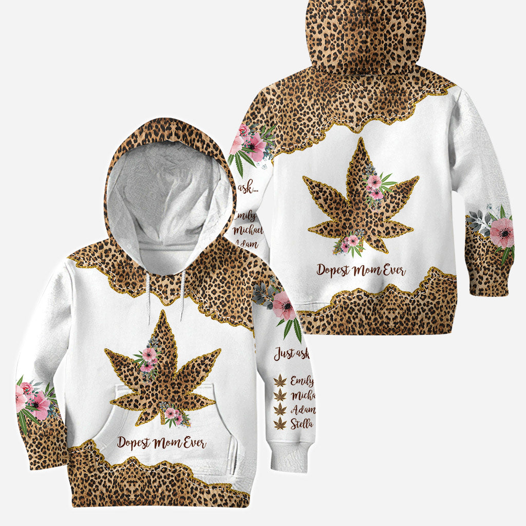 Die coolste Mama aller Zeiten – Personalisierter Muttertags-Hoodie und Leggings mit Cannabis-Motiv