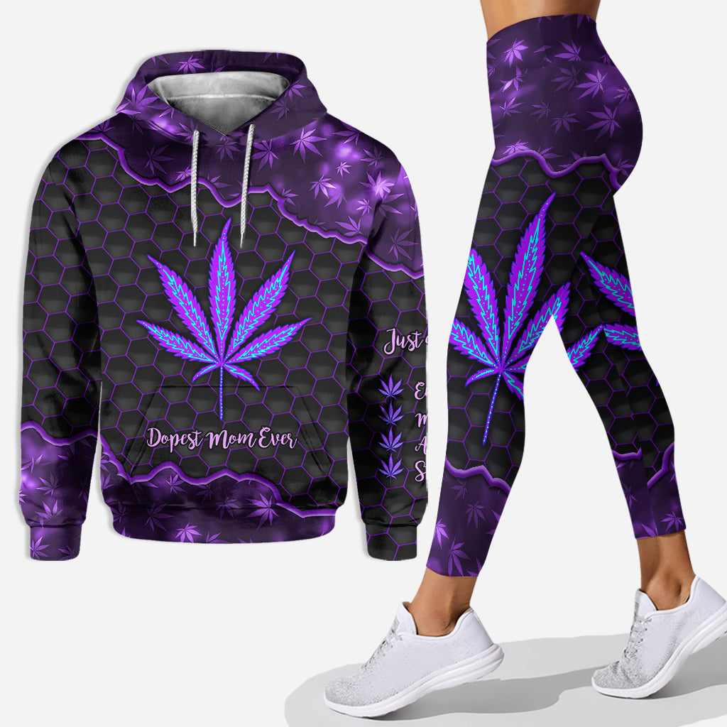 Die coolste Mama aller Zeiten – Personalisierter Muttertags-Hoodie und Leggings mit Cannabis-Motiv