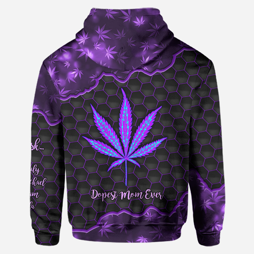 Die coolste Mama aller Zeiten – Personalisierter Muttertags-Hoodie und Leggings mit Cannabis-Motiv