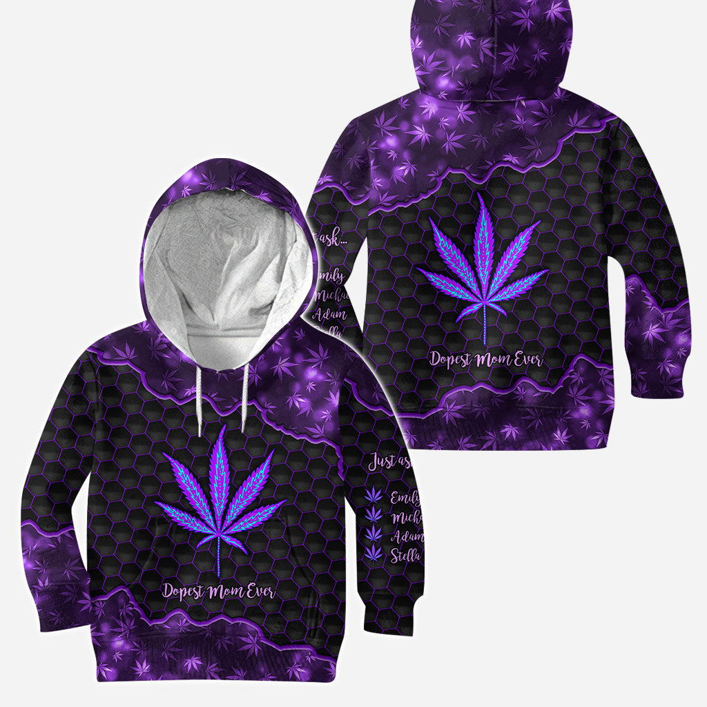 Die coolste Mama aller Zeiten – Personalisierter Muttertags-Hoodie und Leggings mit Cannabis-Motiv