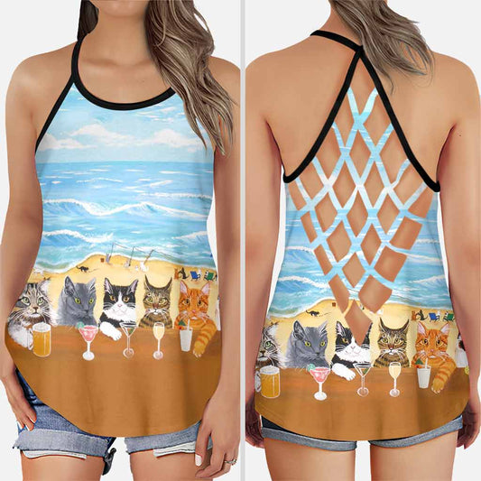 Sommer am Strand – Tanktop mit Katzenkreuz