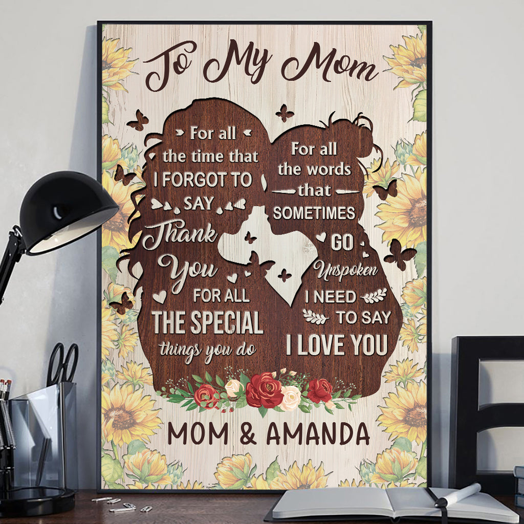 Du bist die Liebste – Geschenk für Mama, Oma, Tochter, Enkelin, Schwester, Tante – Personalisierte Leinwand und Poster