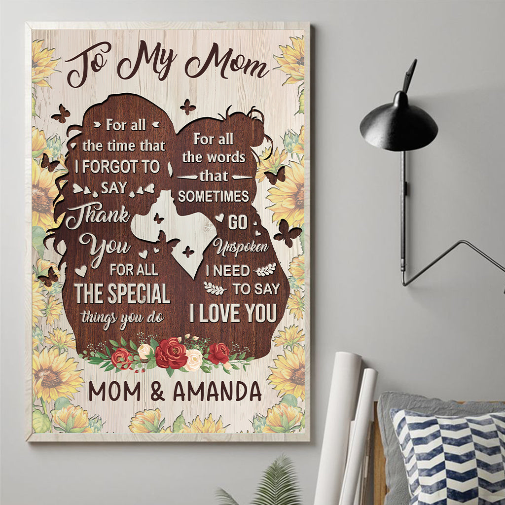 Du bist die Liebste – Geschenk für Mama, Oma, Tochter, Enkelin, Schwester, Tante – Personalisierte Leinwand und Poster