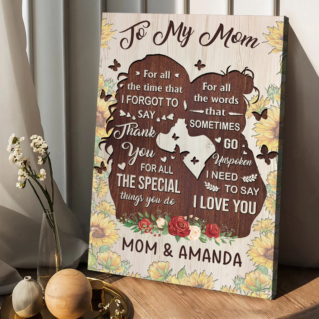Du bist die Liebste – Geschenk für Mama, Oma, Tochter, Enkelin, Schwester, Tante – Personalisierte Leinwand und Poster