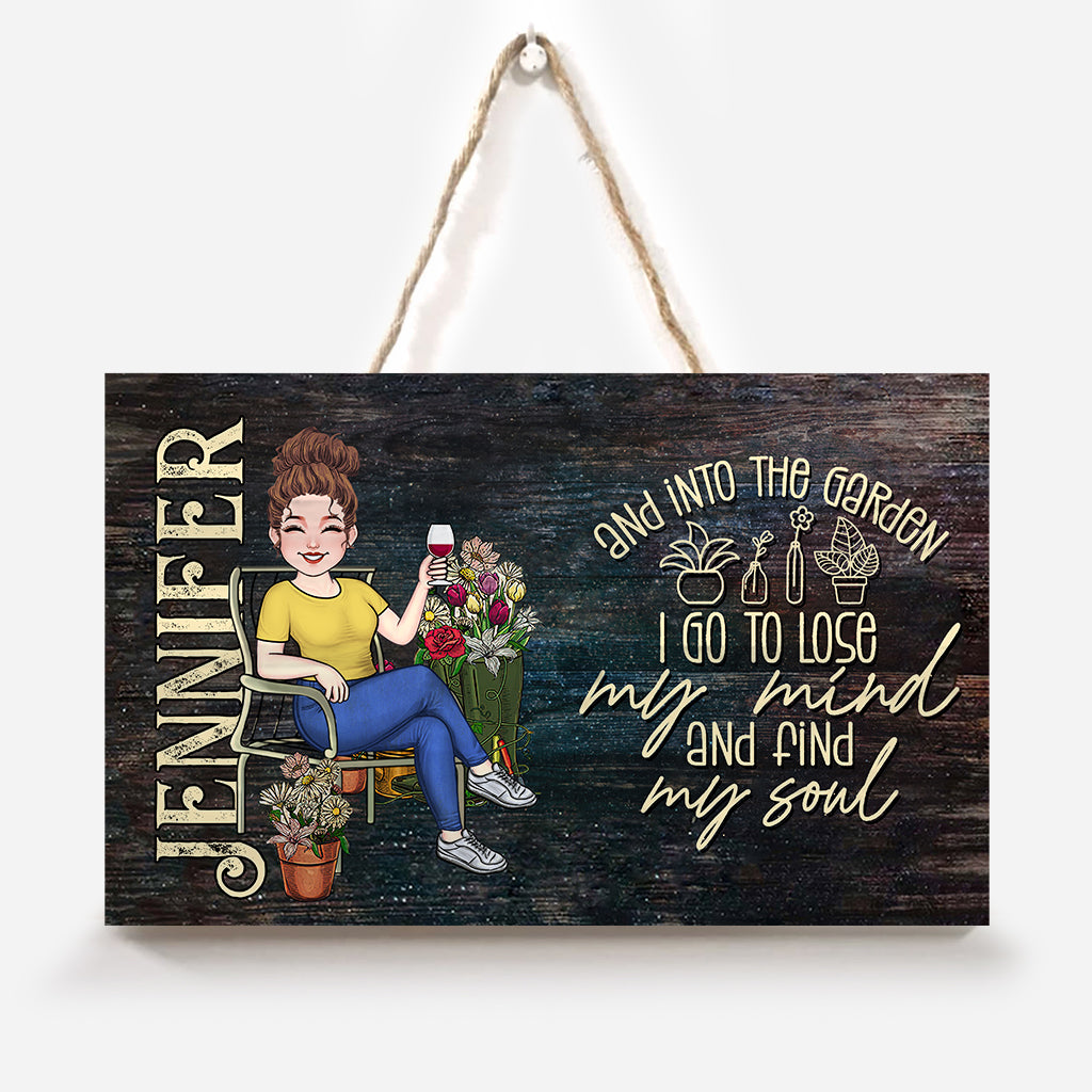 Ab in den Garten! - Personalisiertes rechteckiges Gartenschild aus Holz