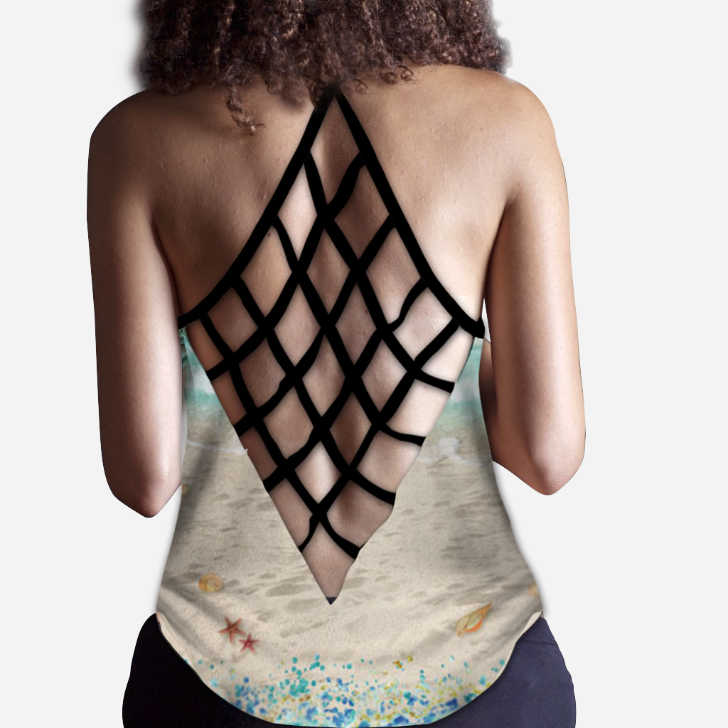 Gebräunt und beschwipst – Personalisiertes Tanktop für Meeresliebhaber mit Kreuzmuster
