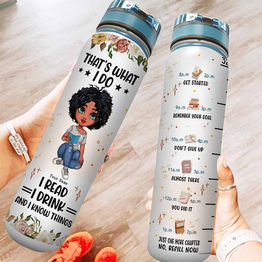 That's What I Do - Personalized Book Water Tracker Bottle