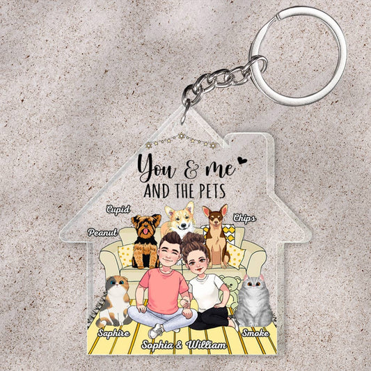 Du, ich und die Hunde – Personalisierter transparenter Hunde-Schlüsselanhänger