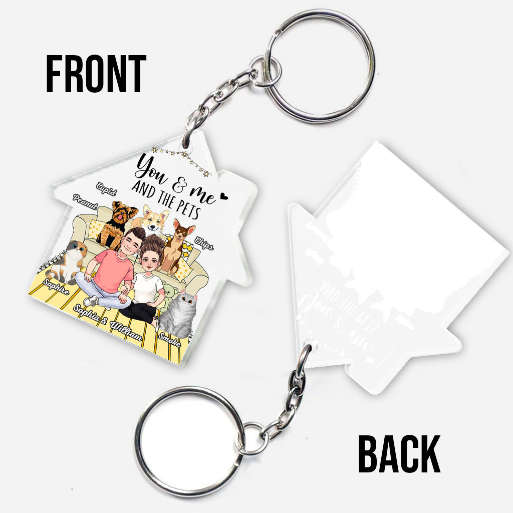 Du, ich und die Hunde – Personalisierter transparenter Hunde-Schlüsselanhänger