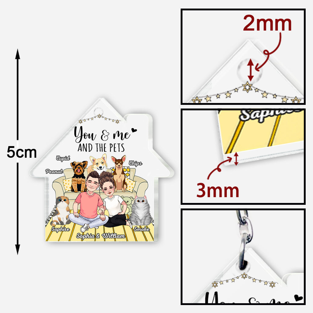 Du, ich und die Hunde – Personalisierter transparenter Hunde-Schlüsselanhänger