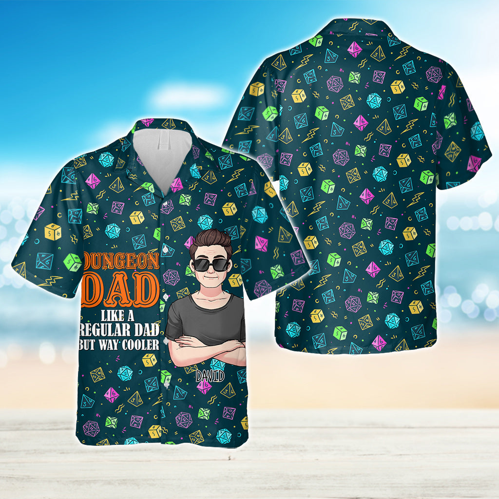 Dungeon Dad - Personalized RPG Hawaiian Shirt