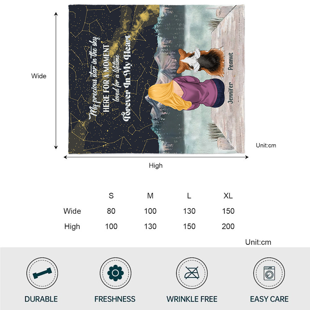 Mein kostbarer Stern am Himmel – personalisierte Hundedecke