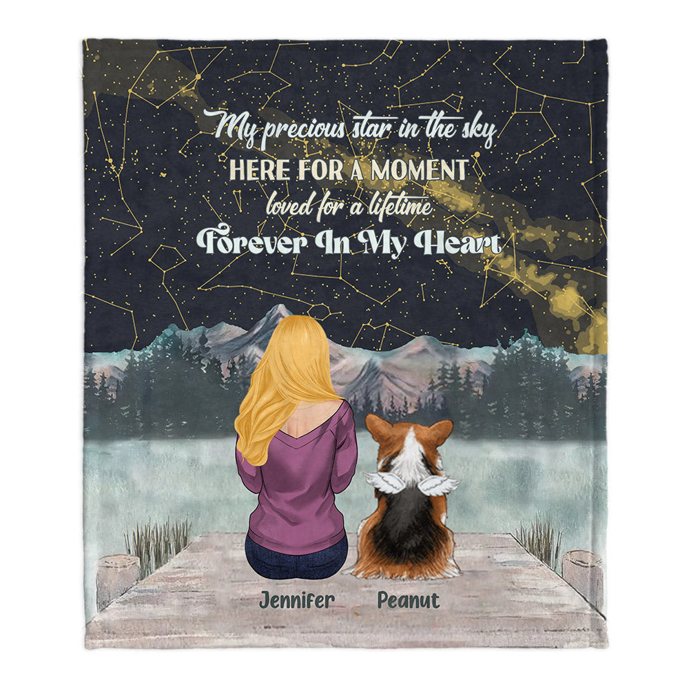 Mein kostbarer Stern am Himmel – personalisierte Hundedecke