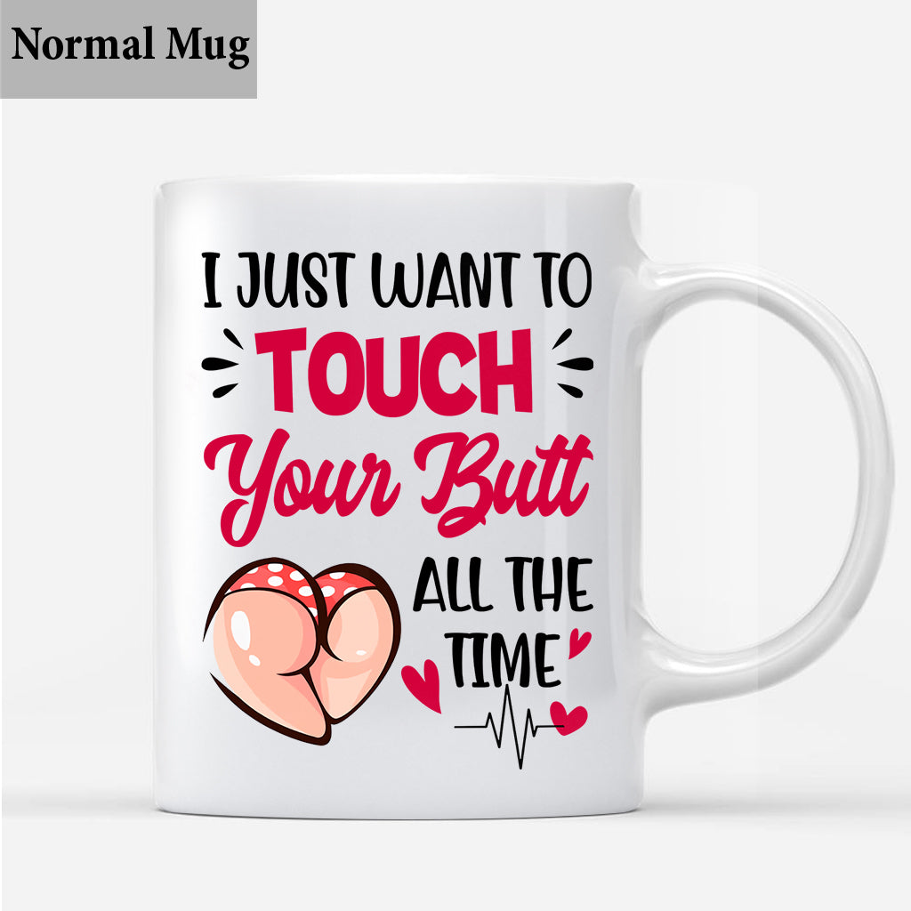 Ich möchte nur deinen Po berühren – personalisierte Tasse für Paare