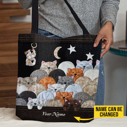 Personalisierte Tragetasche mit kleinen süßen Katzen