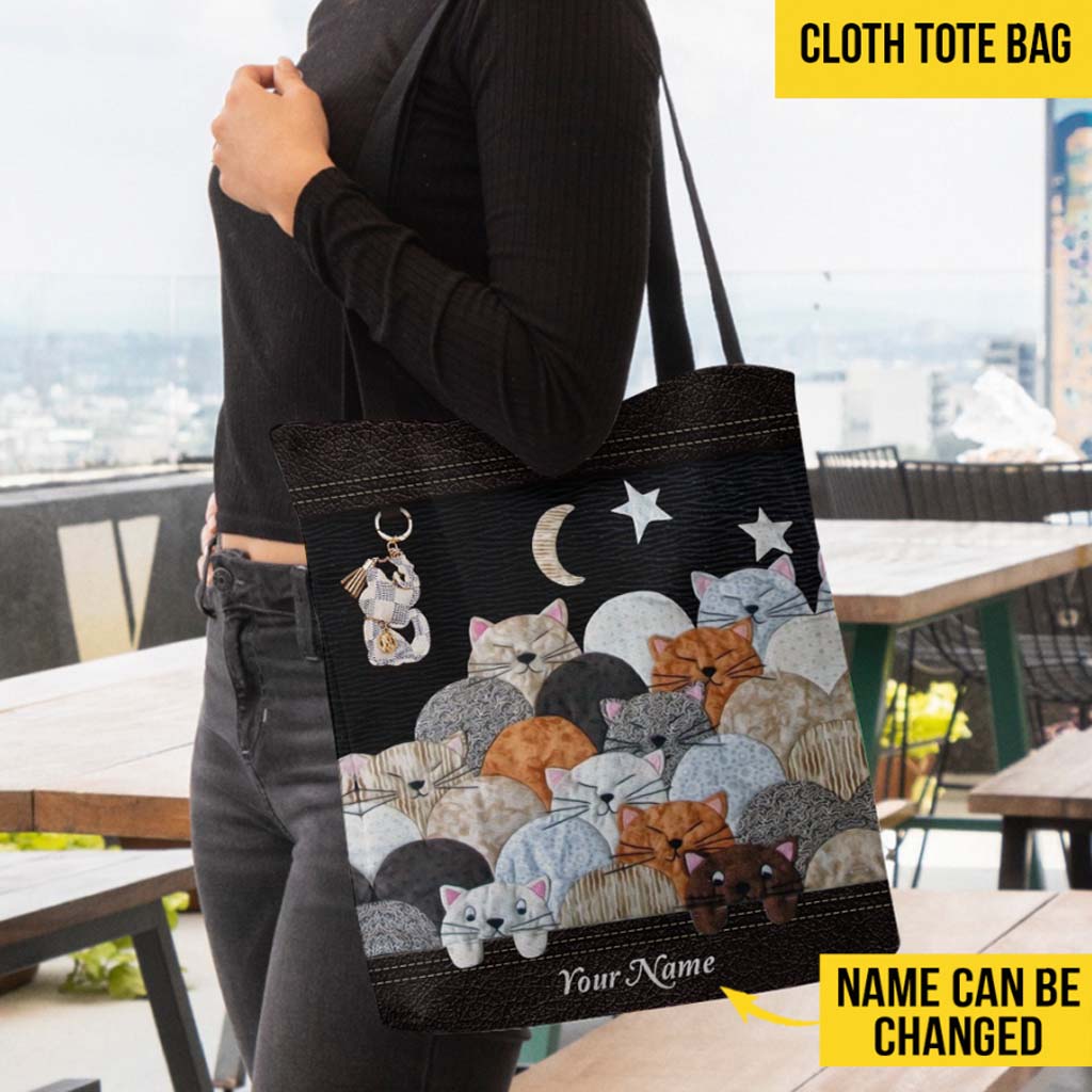 Personalisierte Tragetasche mit kleinen süßen Katzen