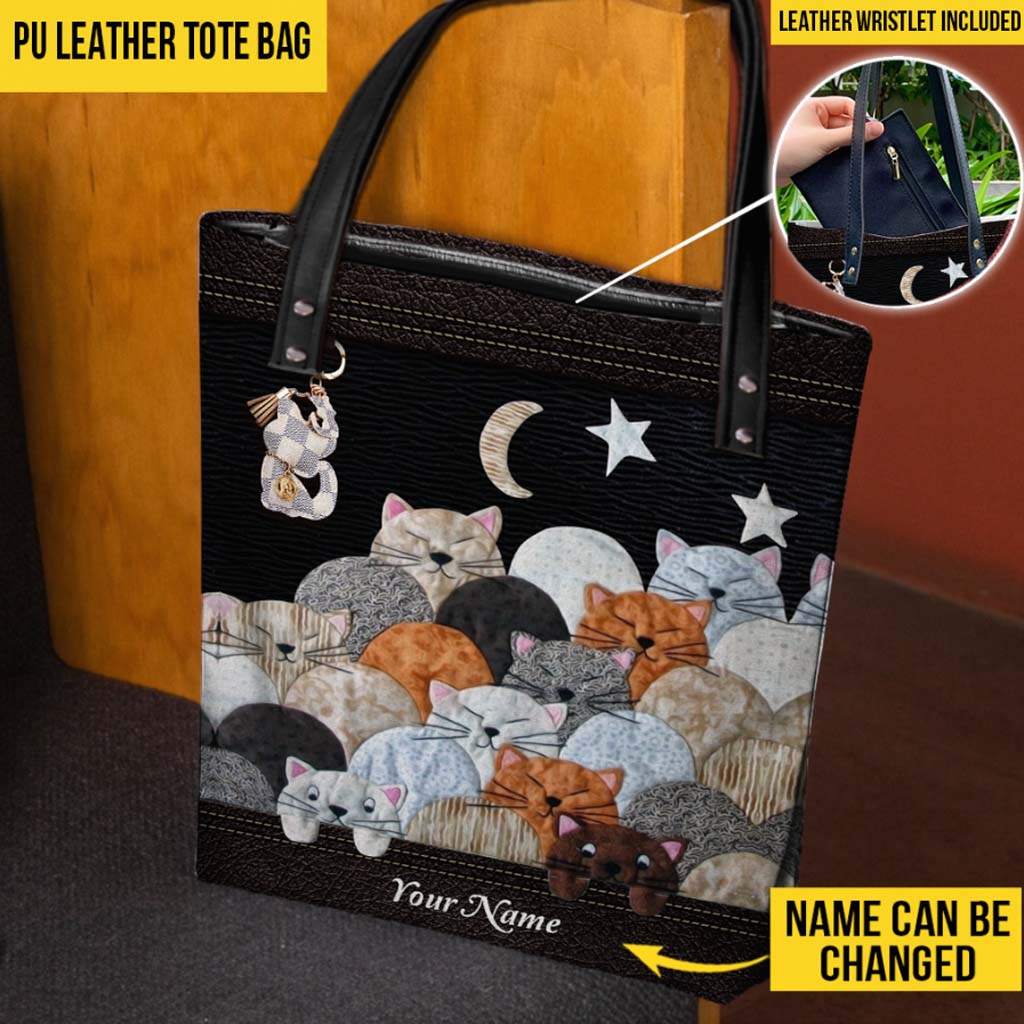 Personalisierte Tragetasche mit kleinen süßen Katzen