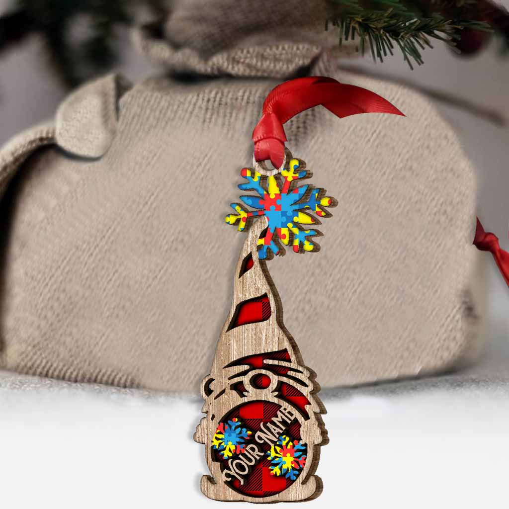 Akzeptieren, Verstehen, Lieben – Personalisierter Weihnachtsschmuck aus Holz zum Thema Autismus