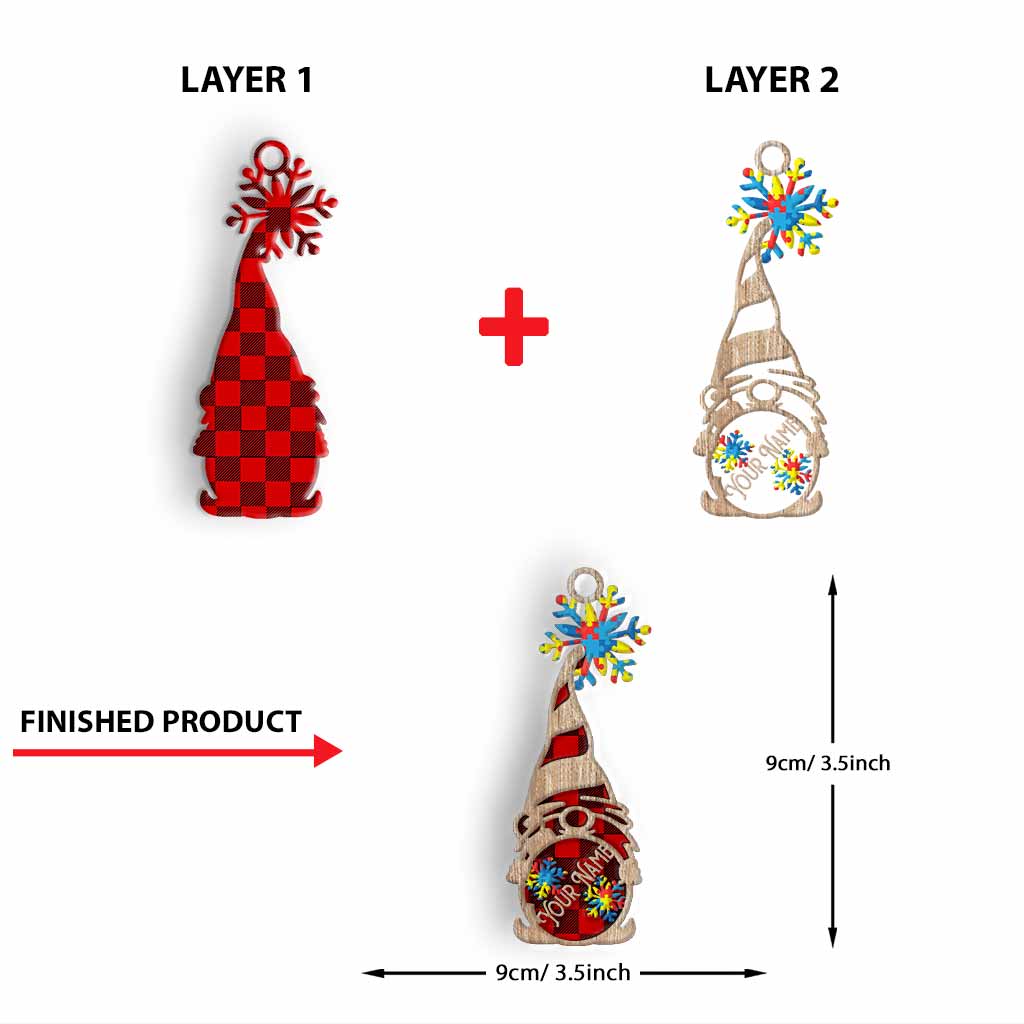 Akzeptieren, Verstehen, Lieben – Personalisierter Weihnachtsschmuck aus Holz zum Thema Autismus