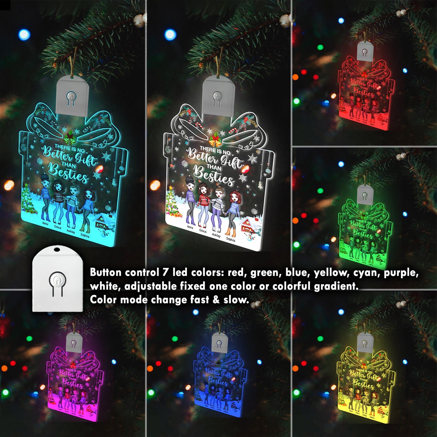 Es gibt kein schöneres Geschenk als beste Freundinnen – personalisierte LED-Weihnachtsdekoration in Form von besten Freundinnen aus Acryl.