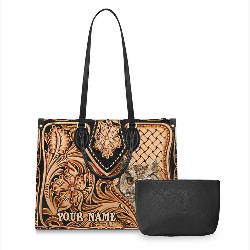 Liebe Eulen - Personalisierte Lederhandtasche