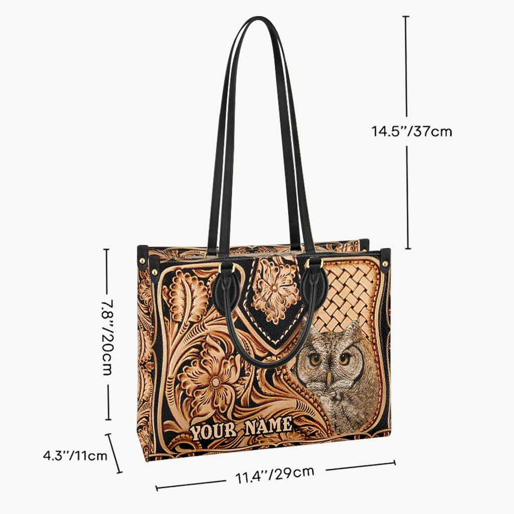 Liebe Eulen - Personalisierte Lederhandtasche
