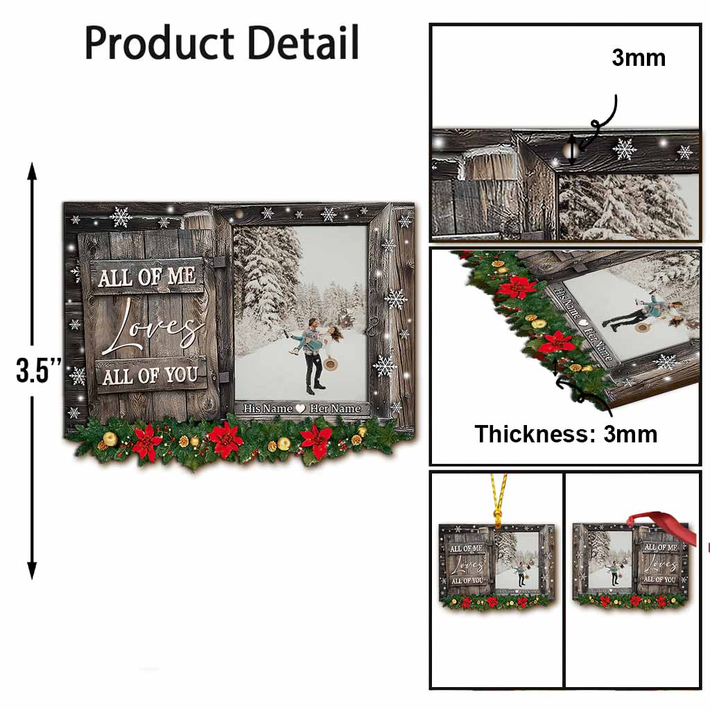 „Ich liebe dich ganz und gar“ – Personalisierter Weihnachtsschmuck für Paare (beidseitig bedruckt)