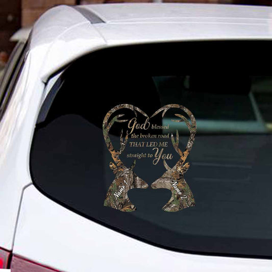 Gott segne den zerbrochenen Weg – Personalisierter Aufkleber für ein Jagdpaar (Vollversion)