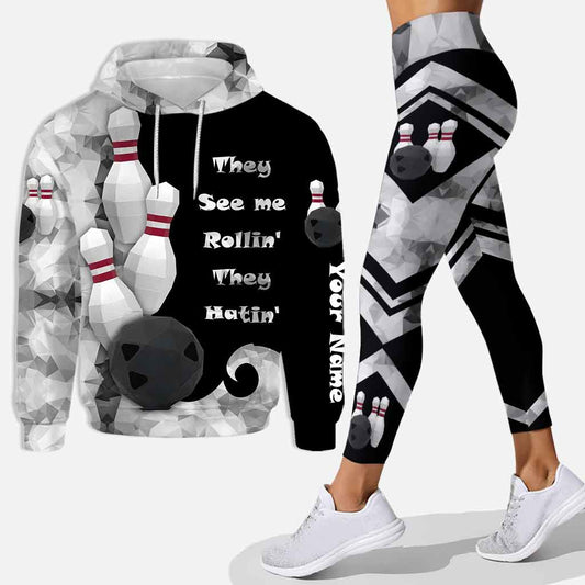 They See Me Rolling – Personalisierter Bowling-Hoodie und Leggings