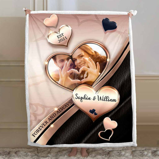 Forever And Always - Personalized Couple Blanket