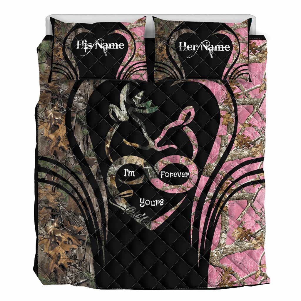 Ich bin für immer – Personalisiertes Quilt-Set für Paare auf der Jagd