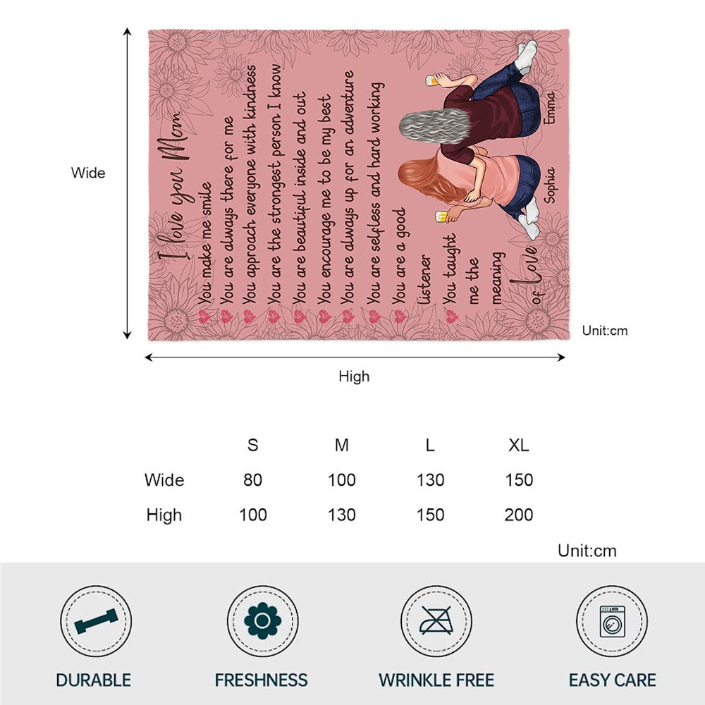 Ich liebe dich, Mama – Personalisierte Muttertagsdecke