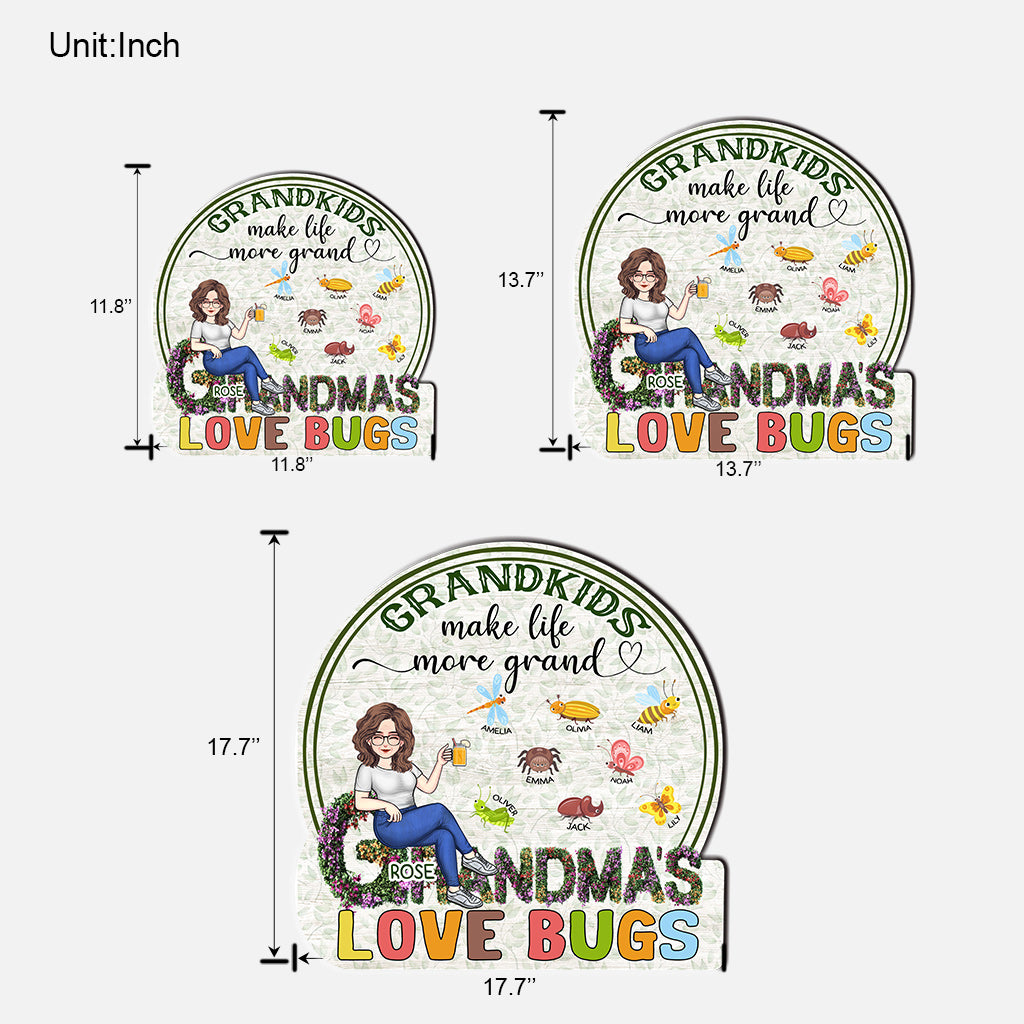 Omas Garten – Niedliche Insekten – Personalisiertes Muttertags-Holzschild für Oma