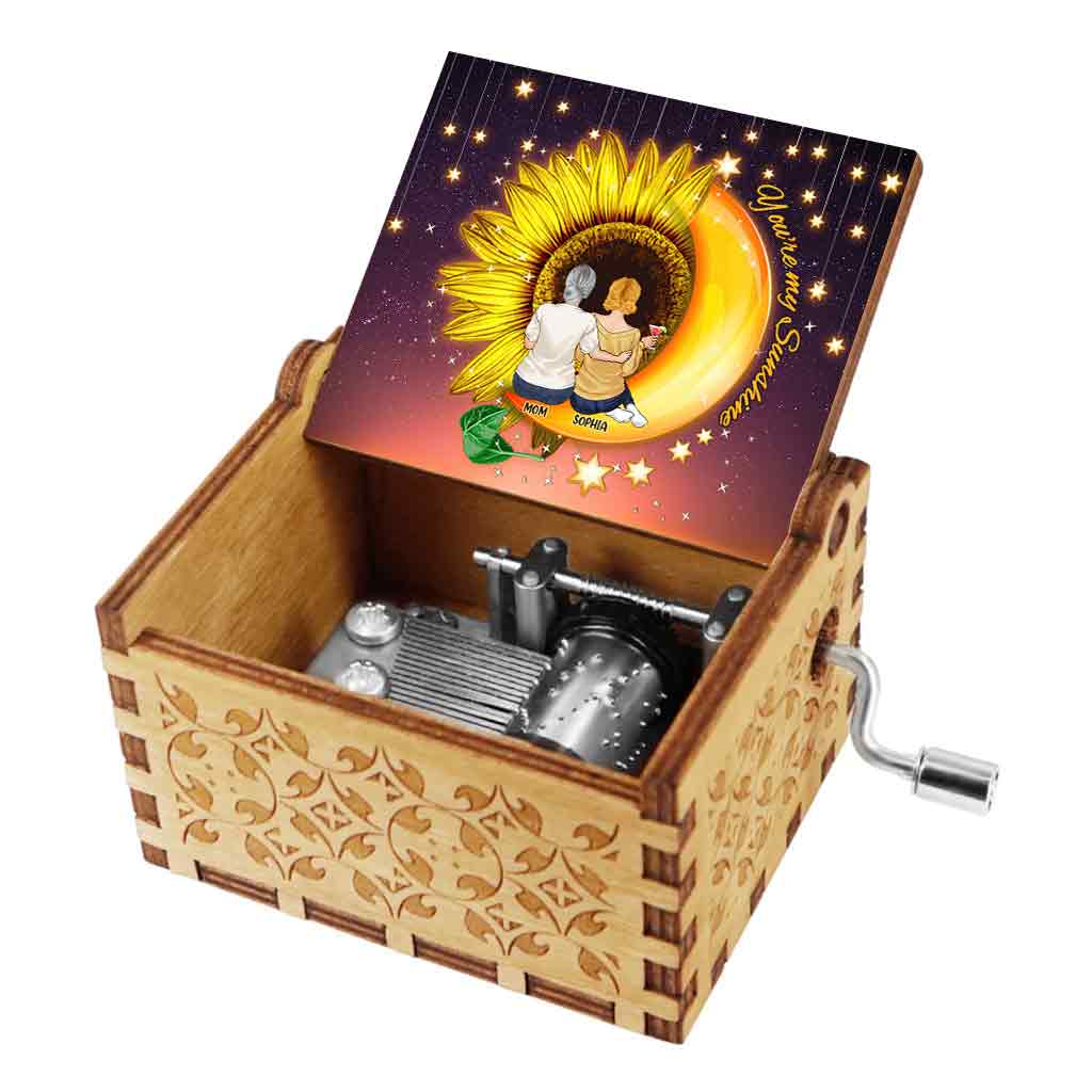Du bist mein Sonnenschein – Personalisierte Muttertags-Spieluhr mit Handkurbel