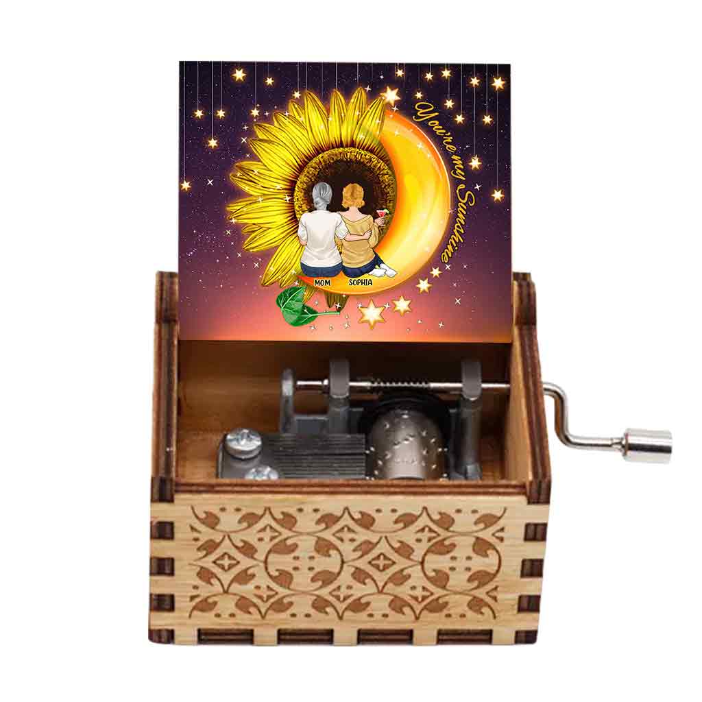 Du bist mein Sonnenschein – Personalisierte Muttertags-Spieluhr mit Handkurbel