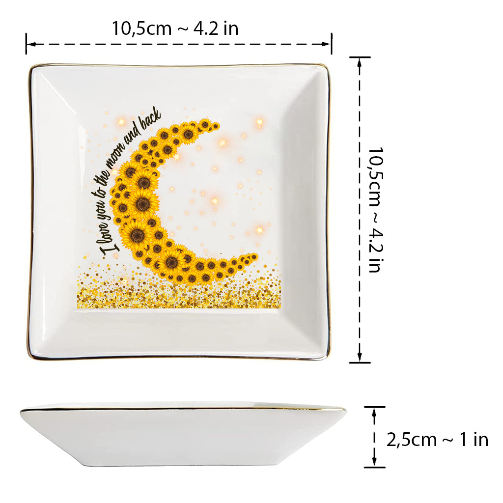 I Love You To The Moon And Back - Personalized Mother's Day Mother Jewelry Dish