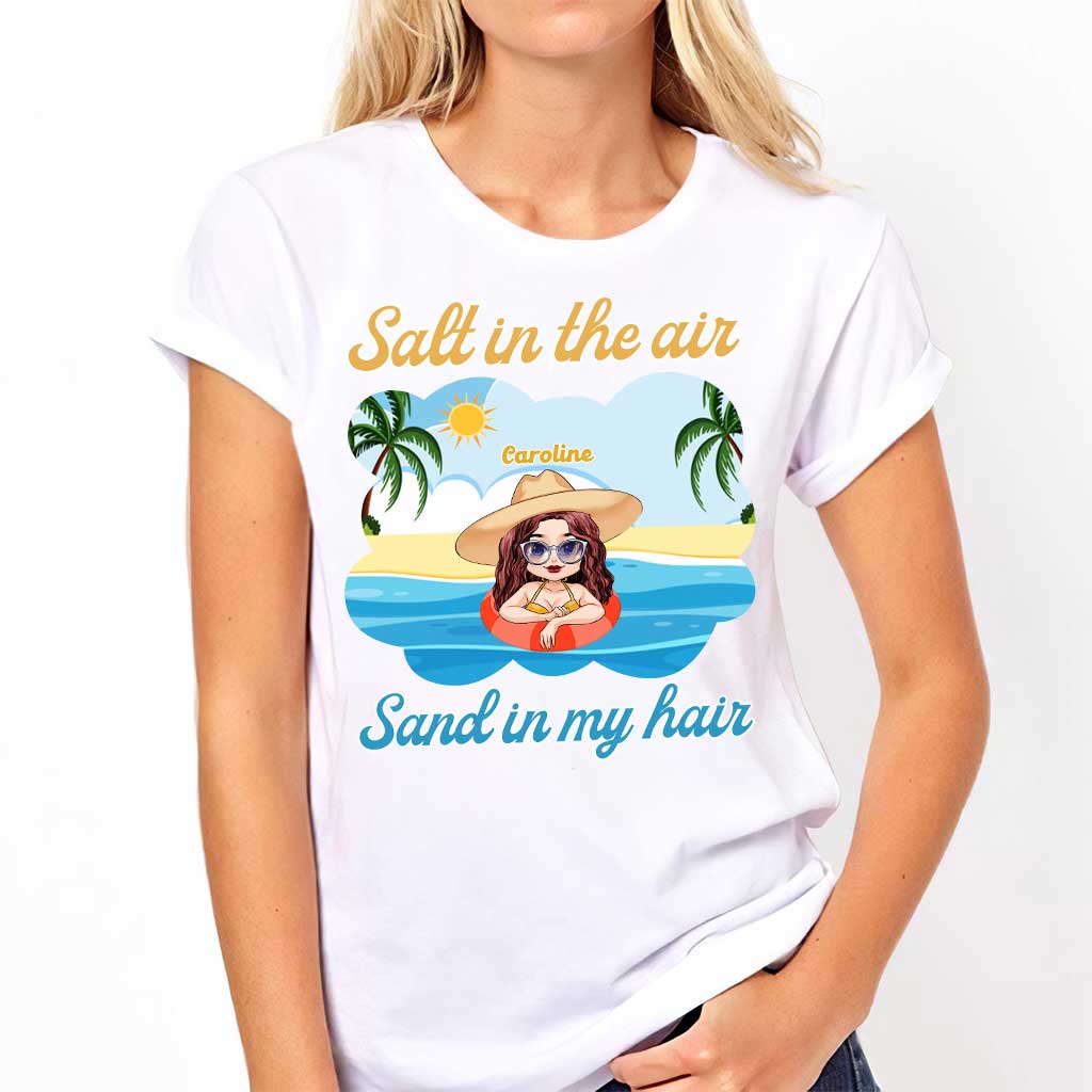 Salz in der Luft, Sand in meinen Haaren – Personalisiertes T-Shirt und Hoodie für Meeresliebhaber