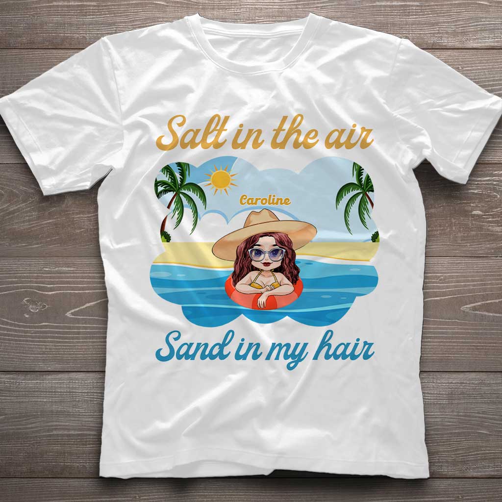 Salz in der Luft, Sand in meinen Haaren – Personalisiertes T-Shirt und Hoodie für Meeresliebhaber