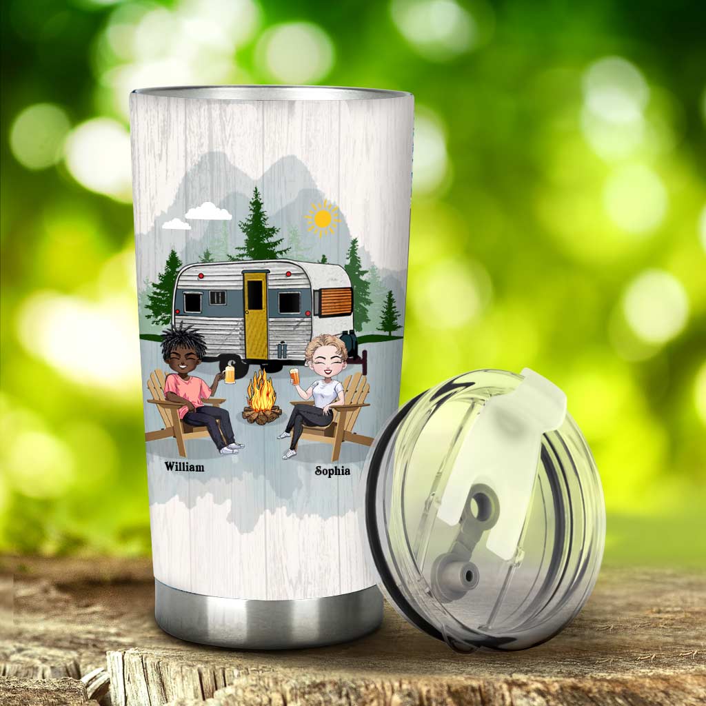 We're Not Alcoholics They Go To Meeting - Personalized Camping Tumbler