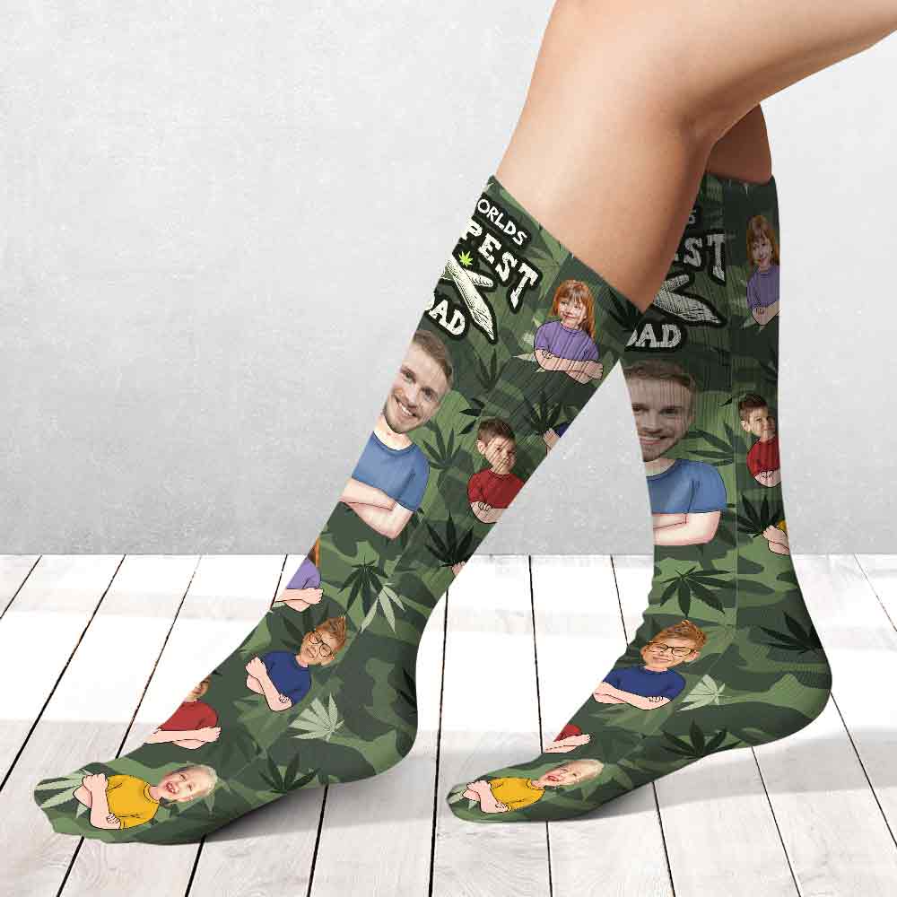 Der coolste Papa der Welt – personalisierte Weed-Socken