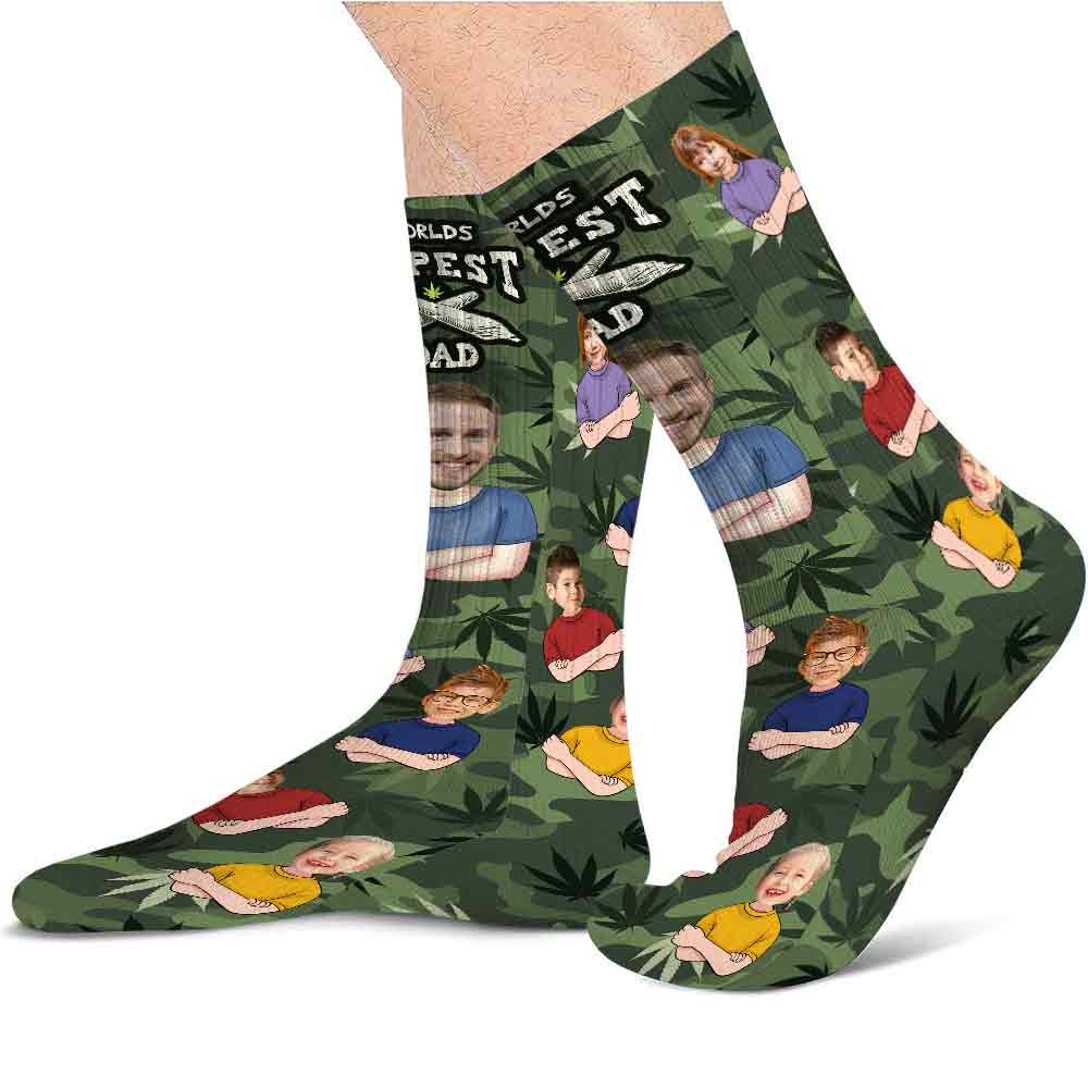 Der coolste Papa der Welt – personalisierte Weed-Socken
