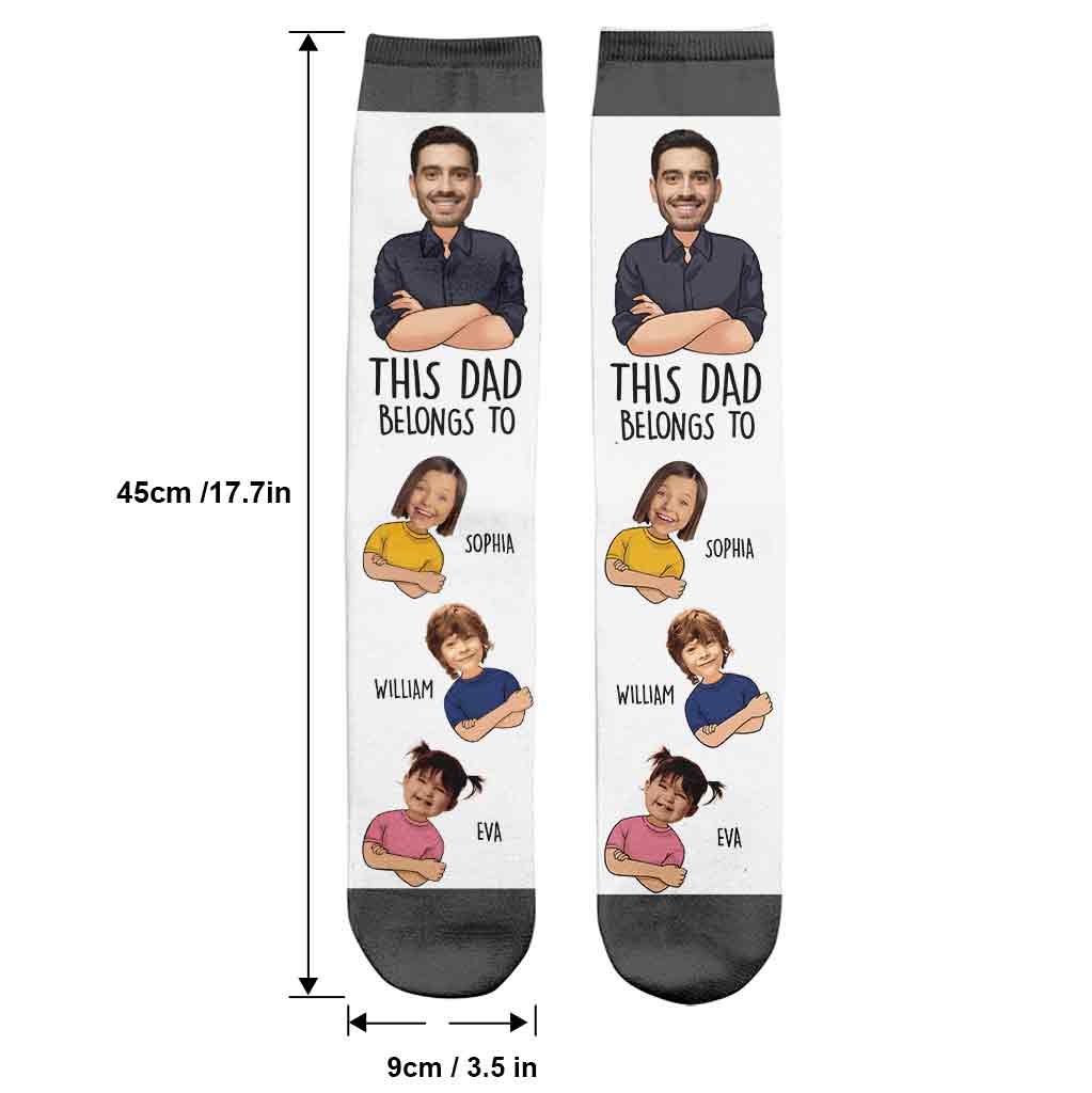 This Dad Belongs To - Personalized Father Socks