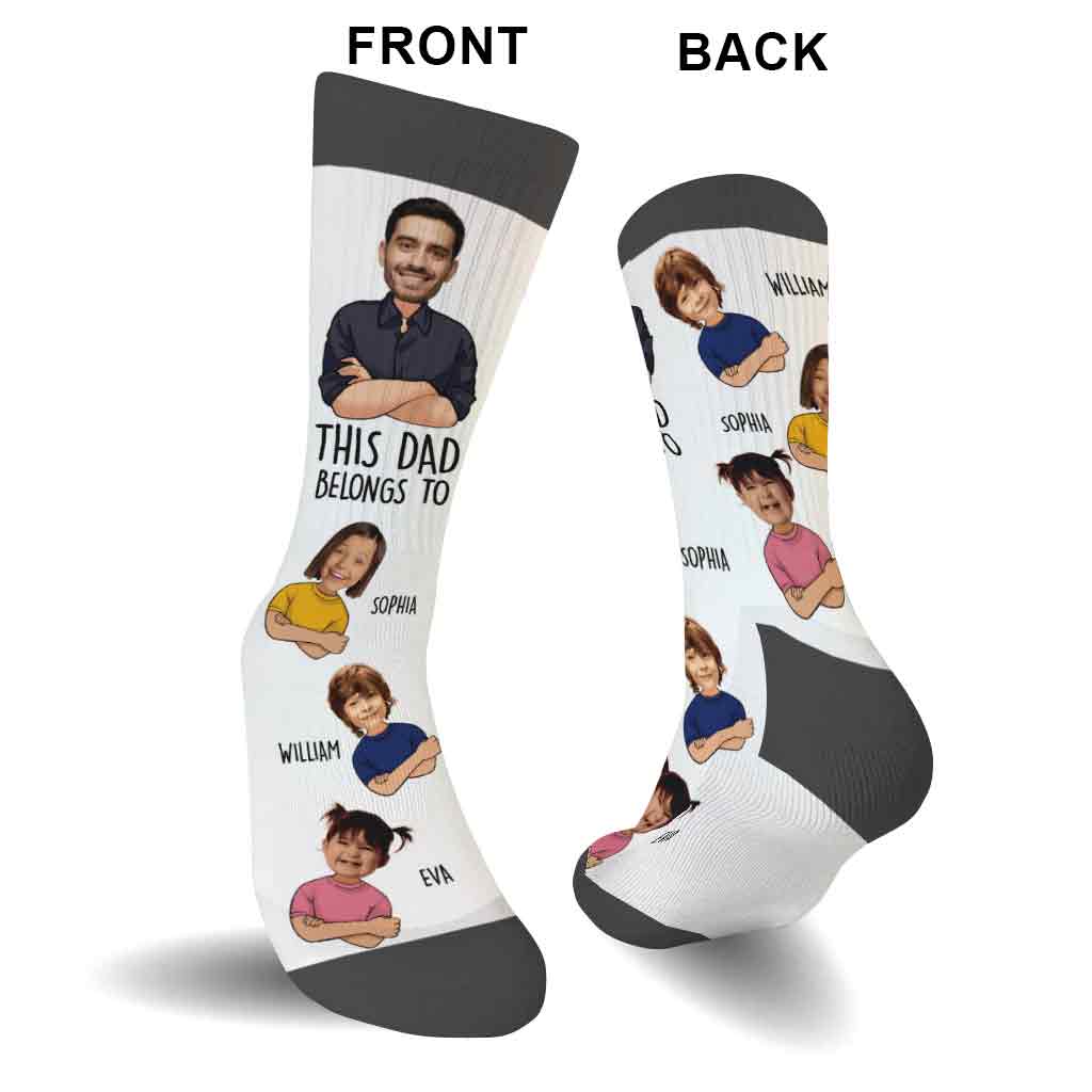 This Dad Belongs To - Personalized Father Socks