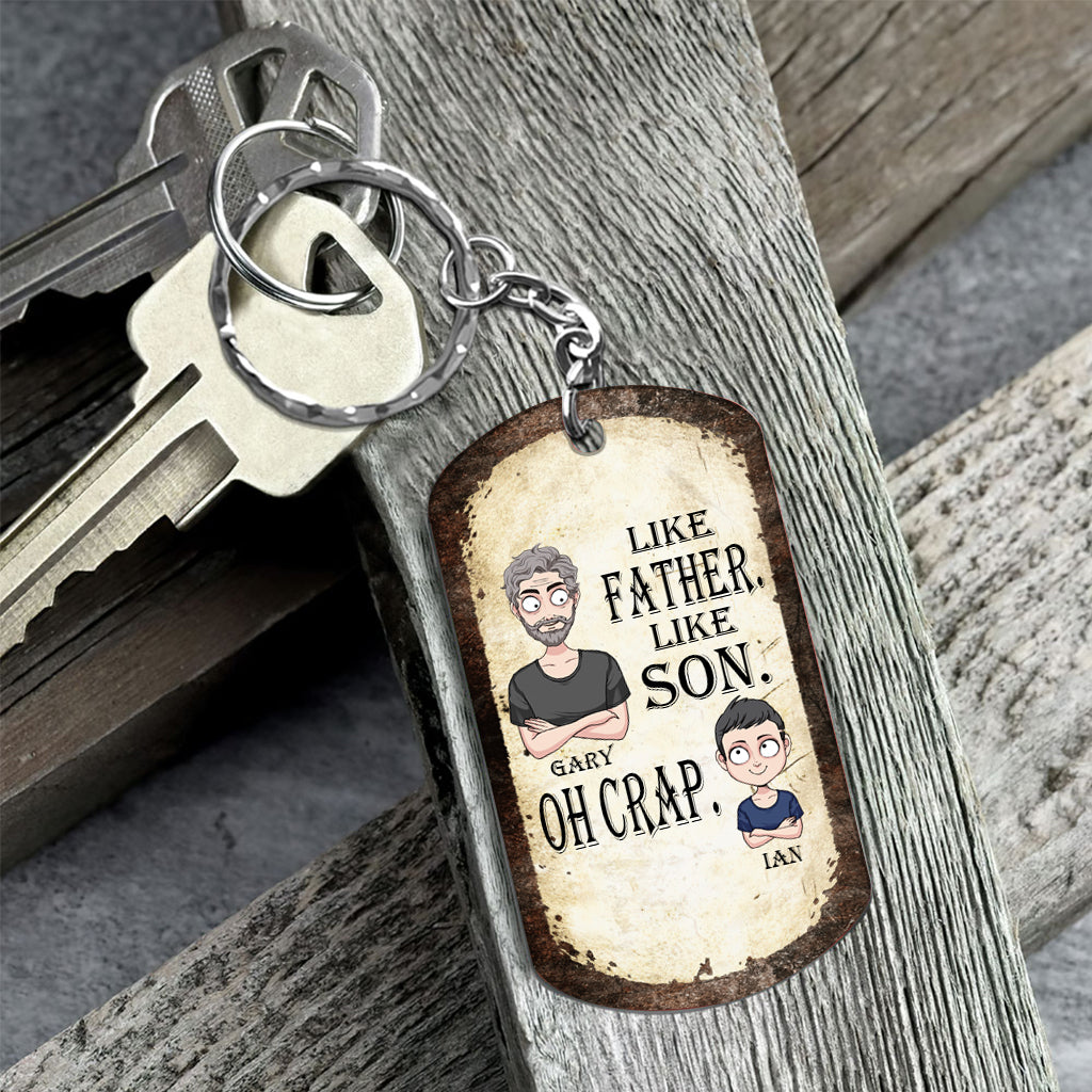 Like Father Like Daughter Like Son - Gift for dad, mom, son, daughter - Personalized Stainless Steel Keychain
