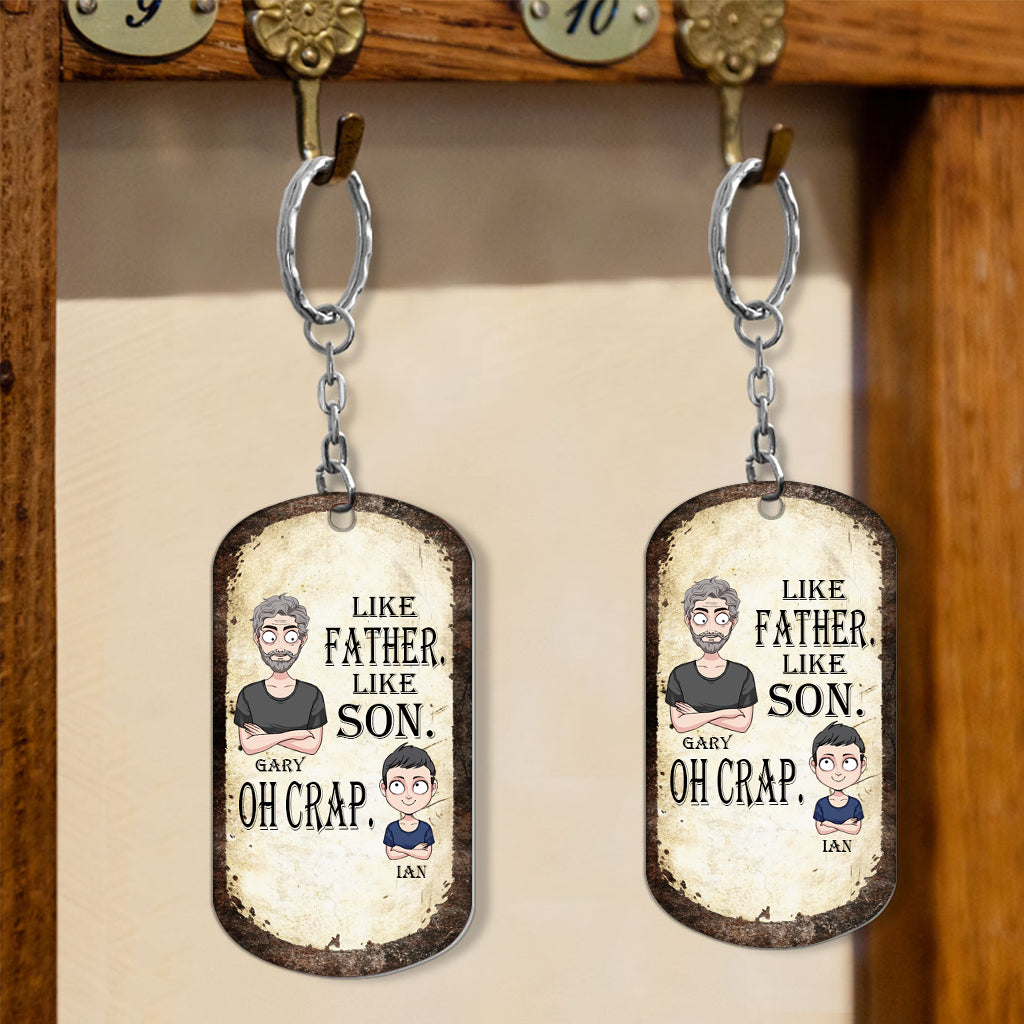Like Father Like Daughter Like Son - Gift for dad, mom, son, daughter - Personalized Stainless Steel Keychain