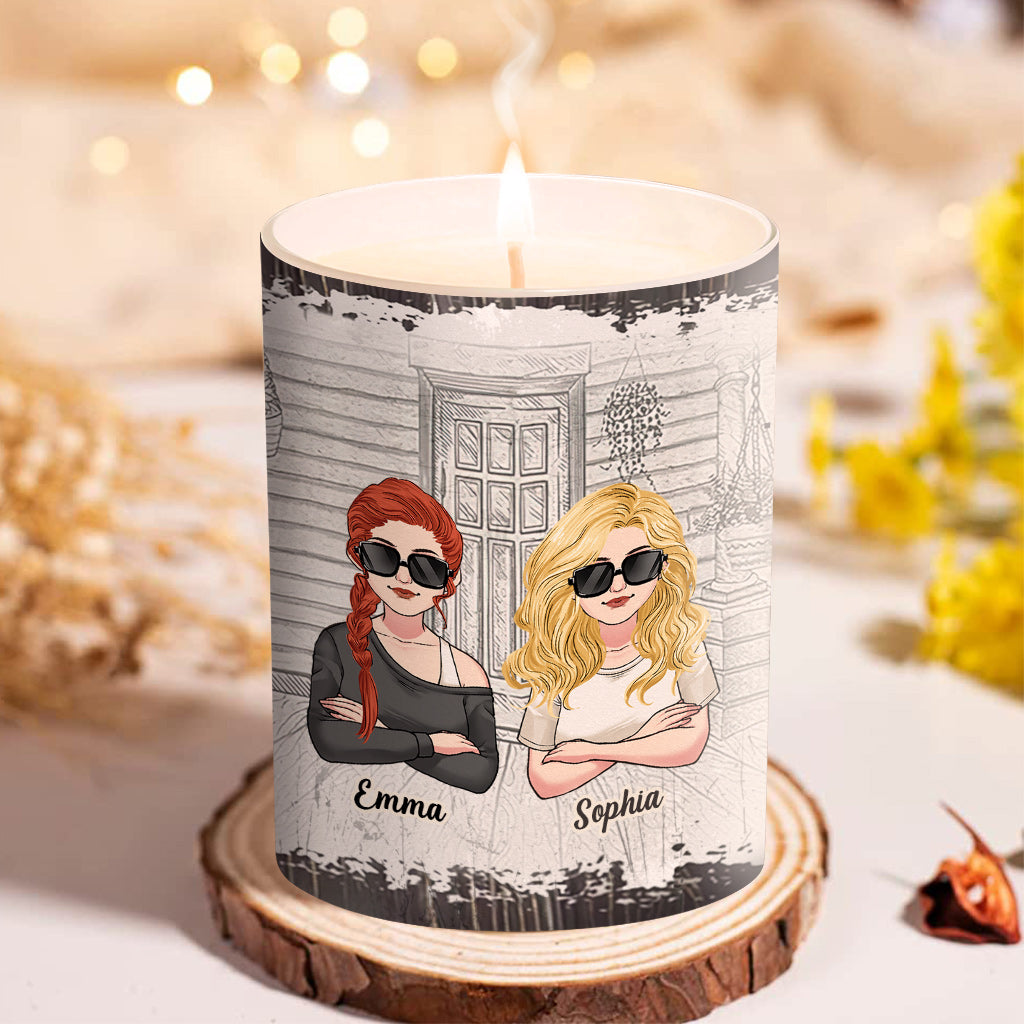 God Makes Us Best Friend - Personalized Bestie Candle With Wooden Lid