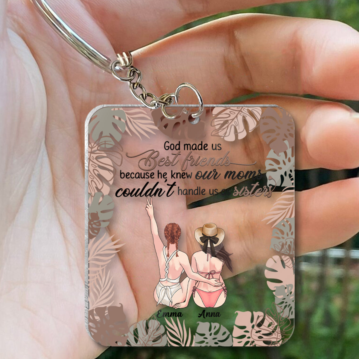 God Makes Us Best Friend - Personalized Bestie Transparent Keychain